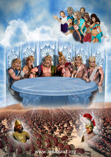 The  meeting of the Gods-Spirits of the planets