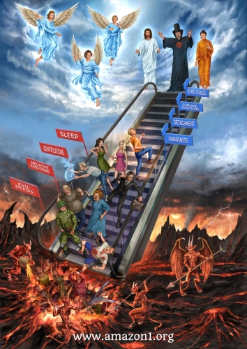 Treppe zwischen Himmel und Hölle